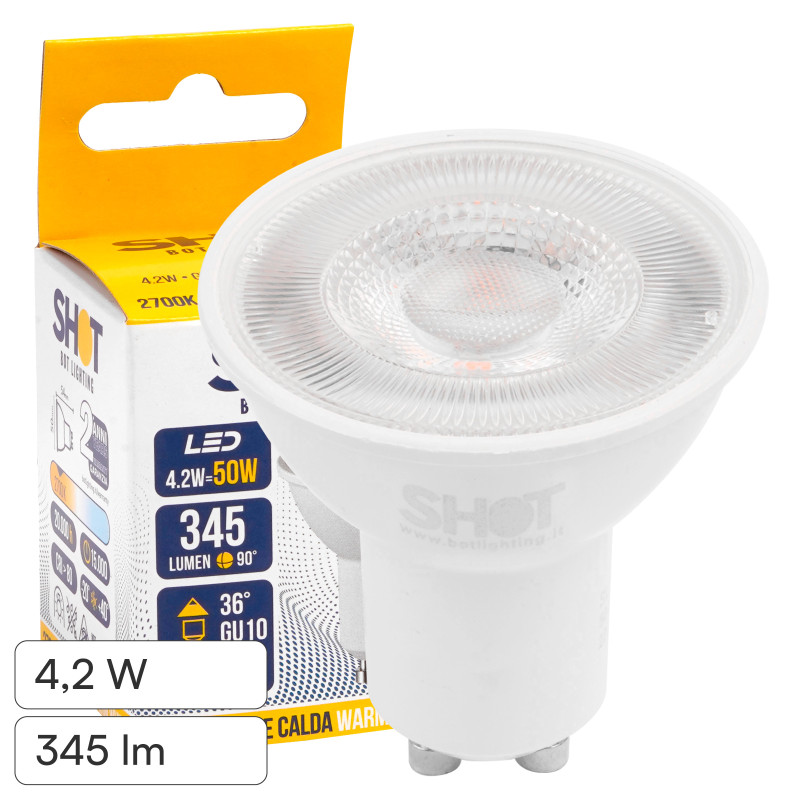 Faretto LED GU10 4,2W PAR16 SMD 36° Bot Lighting Shot Faretto LED GU10 4,2W PAR16 SMD 36° Bot Lighting Shot