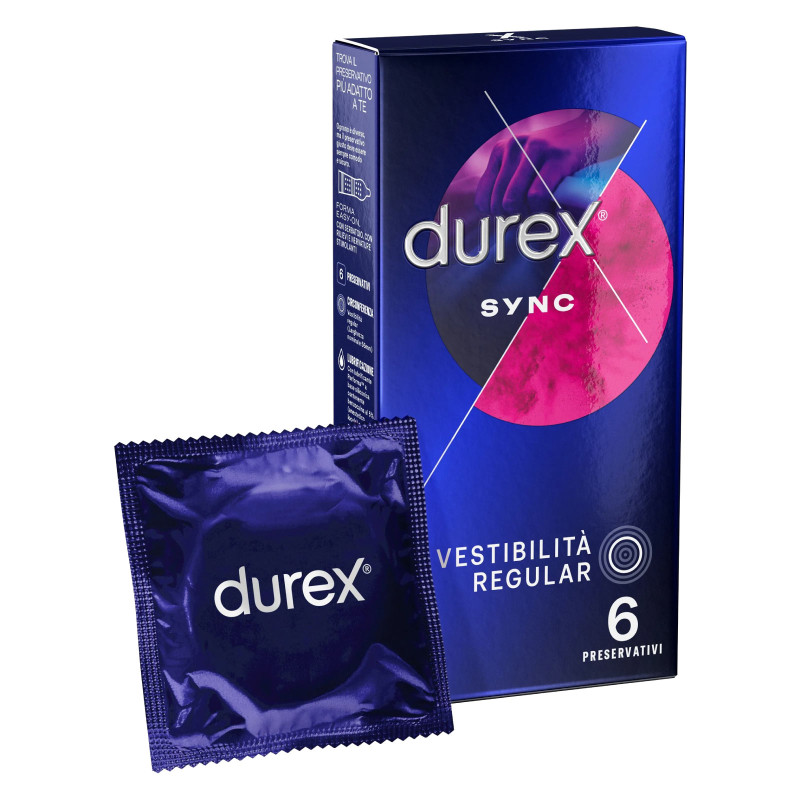 Preservativi Durex Sync Stimolanti 6pz Preservativi Durex Sync Stimolanti 6pz