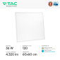 Immagine 4 - V-Tac Pro VT-61036 Pannello LED Quadrato 60x60 36W SMD Chip CREE da Incasso con Driver LiFud - SKU 236246 / 236256