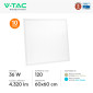 Immagine 4 - V-Tac Pro VT-61036 10 Pannelli LED Quadrati 60x60 36W SMD Chip CREE da Incasso con Driver LiFud - SKU 236246 / 236256