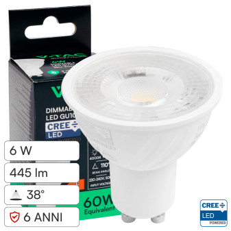 Faretto LED GU10 6W PAR16 SMD Chip CREE V-Tac