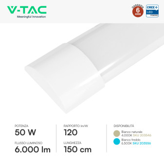 Tubo LED Prismatico 50W 150cm SMD Chip CREE V-Tac