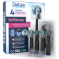 Immagine 1 - CliniCaps SoftSense Testine Spazzolino Elettrico Setole Morbide Compatibili Oral-B Colore Nero - Confezione da 4 Testine