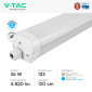 Immagine 4 - V-Tac VT-1249 Tubo LED Plafoniera G Series Linkabile 36W Lampadina 120cm SMD Chip CREE Impermeabile IP65 - SKU 2162856 / 2162846