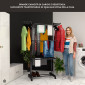 Immagine 3 - VertiSlim Dry Stendibiancheria Verticale 4 Livelli Salvaspazio Richiudibile con Ali Laterali e Ruote in Acciaio Inox Colore Nero