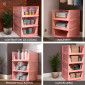 Immagine 4 - VertiRoll Cassetti Impilabili Scorrevoli Salvaspazio Portaoggetti per Armadio Cucina Bagno Colore Rosa - Organizer da 4 Cassetti
