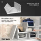 Immagine 2 - VertiRoll Cassetti Impilabili Scorrevoli Salvaspazio Portaoggetti Armadio Cucina Bagno Colore Bianco - Organizer da 4 Cassetti