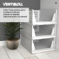 Immagine 3 - VertiRoll Cassetti Impilabili Scorrevoli Salvaspazio Portaoggetti Armadio Cucina Bagno Colore Bianco - Organizer da 4 Cassetti