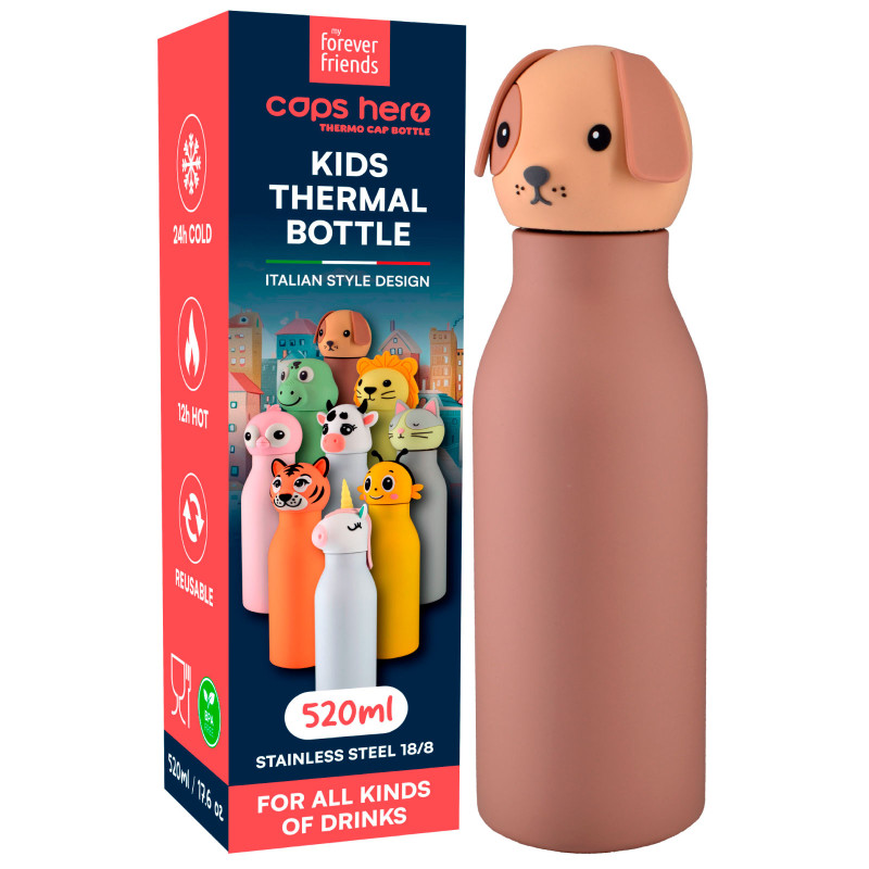 CapsHero Borraccia Termica Bambini Senza BPA 520ml Cane Dog Duke CapsHero Borraccia Termica Bambini Senza BPA 520ml Cane Dog Duke