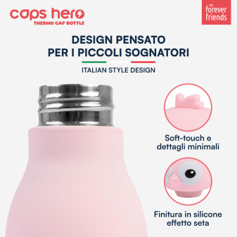 CapsHero Borraccia Termica Bambini Senza BPA 520ml Flamingo Fia