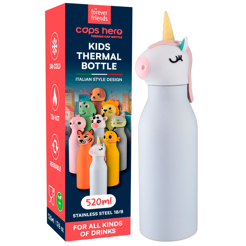 CapsHero Borraccia Termica Bambini 520ml Unicorno Unicorn Una CapsHero Borraccia Termica Bambini 520ml Unicorno Unicorn Una