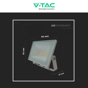 Faro LED 10W SMD IP65 Colore Bianco V-Tac VT-44012