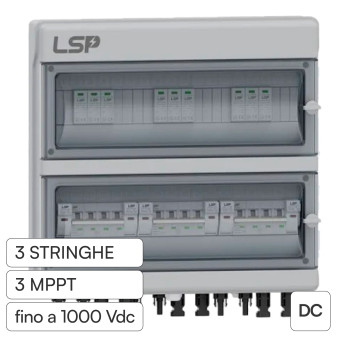 Quadro Lato DC 3 Stringhe 3 MPPT 1000V 16A Sezionatore SKU 11952