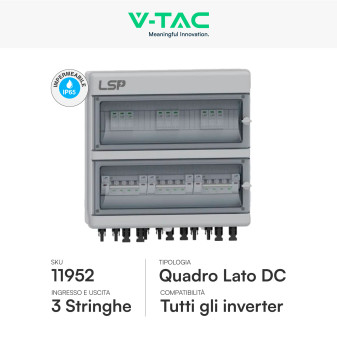 Quadro Lato DC 3 Stringhe 3 MPPT 1000V 16A Sezionatore SKU 11952