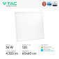 Immagine 4 - V-Tac Pro VT-61036 Pannello LED Quadrato 60x60 36W SMD Chip CREE da Incasso con Driver LiFud - SKU 236246 / 236256