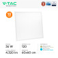 Immagine 4 - V-Tac Pro VT-61036 10 Pannelli LED Quadrati 60x60 36W SMD Chip CREE da Incasso con Driver LiFud - SKU 236246 / 236256