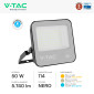 Immagine 5 - V-Tac VT-4455 Faro LED 50W Faretto SMD Chip CREE IP65 Colore Nero - SKU 231996 / 232166 / 232176