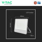 Immagine 5 - V-Tac VT-44003 Faro LED 300W Faretto SMD Chip CREE IP65 Colore Nero - SKU 238256