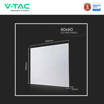 Pannello LED Quadrato 40W SMD con Driver Philips V-Tac