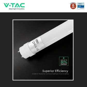 Tubo LED T8 G13 7W SMD CREE Nano-Plastic 60cm con Starter V-Tac