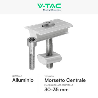 8 Morsetti Centrali per Pannelli Fotovoltaici 30mm e 35mm V-Tac