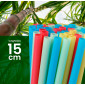 Immagine 2 - Cannucce in PLA Colorate Lisce Resistenti in Bioplastica Ecologiche Compostabili 15cm x 8mm - Confezione da 50 Cannucce