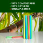 Immagine 7 - Cannucce in PLA Colorate Lisce Resistenti in Bioplastica Ecologiche Compostabili 15cm x 8mm - Confezione da 50 Cannucce