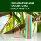 Immagine 7 - Cannucce in PLA Colorate Lisce Resistenti in Bioplastica Ecologiche Compostabili 21cm x 6,8mm - Confezione da 50 Cannucce