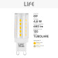 Immagine 4 - Life Lampadina LED G9 4,8W Tubolare SMD Trasparente in Ceramica - mod. 39.931266C / 39.931266N
