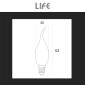 Immagine 7 - Life Lampadina LED E14 6,5W Candela Fiamma CF35 Filament in Vetro Bianco - mod. 39.920123CM30 / 39.920123NM40