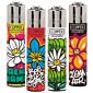 Immagine 1 - Clipper Large Accendino a Pietrina Grande Ricaricabile con Fantasia Spring Graffiti - Serie da 4 Accendini