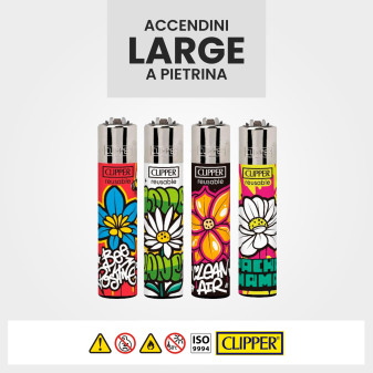 Clipper Large Accendino a Pietrina Spring Graffiti 4 Accendini