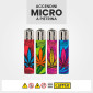 Immagine 2 - Clipper Micro Accendino a Pietrina Piccolo Ricaricabile con Fantasia Fresh Weed - Serie da 4 Accendini