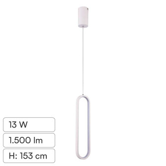 V-Tac VT-7829 Lampadario LED a Sospensione 13W SMD Colore Bianco