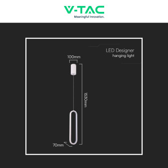 V-Tac VT-7829 Lampadario LED a Sospensione 13W SMD Colore Bianco