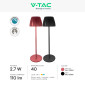 Immagine 4 - V-Tac VT-7967 Lampada LED SMD da Tavolo 2,7W Changing Color 3in1 Ricaricabile Dimmerabile - SKU 23356 / 23354