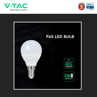 V-Tac VT-270 Lampadina LED E14 6,5W MiniGlobo P45 SMD Chip CREE
