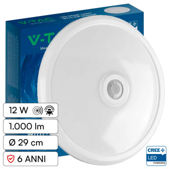 V-Tac VT-13 Plafoniera LED Rotonda 12W SMD Chip CREE