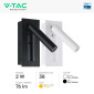 Immagine 4 - V-Tac VT-88061 Lampada LED da Muro 2W SMD Chip CREE Applique da Lettura con Faretto Orientabile - SKU 239986 / 239996