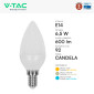 Immagine 5 - V-Tac VT-268 Lampadina LED E14 6,5W Candela C37 SMD Chip CREE - SKU 2111116 / 2111216 / 2111316