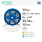 Immagine 5 - V-TAC VT-2835 120 Striscia LED Flessibile 10W/m Monocolore SMD Chip CREE 24V Bobina da 10m - SKU 2126226 / 2126236 / 2126246