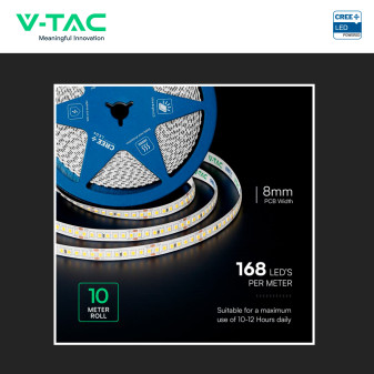 V-TAC Striscia LED Flessibile 12 W/m Monocolore Chip CREE 24V 10m