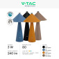 Immagine 6 - V-Tac VT-10117 Lampada LED da Tavolo 3W Changing Color 3in1 Ricaricabile Dimmerabile - SKU 23414 / 23415 / 23416 / 23417