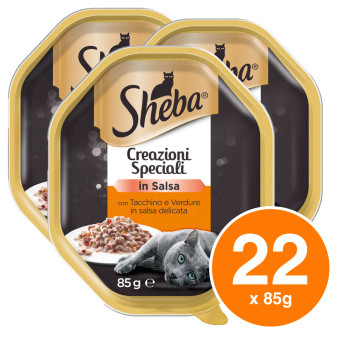 Sheba Creazioni Speciali in Salsa con Tacchino e Verdure per Gatti 22x