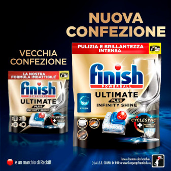 Finish Powerball Utilmate Plus Infinity Shine Detersivo 48 Tabs XL