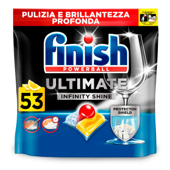 Finish Powerball Ultimate Infinity Shine Detersivo Lavastoviglie 53 Tabs