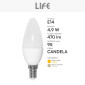Immagine 4 - Life Lampadina LED E14 4,9W Candela C35 SMD - mod. 39.920037C3 / 39.920037N4