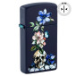 Immagine 1 - Zippo Accendino Slim a Benzina Ricaricabile e Antivento con Fantasia Skull and Flowers Design - mod. 46813