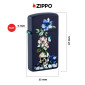 Immagine 4 - Zippo Accendino Slim a Benzina Ricaricabile e Antivento con Fantasia Skull and Flowers Design - mod. 46813