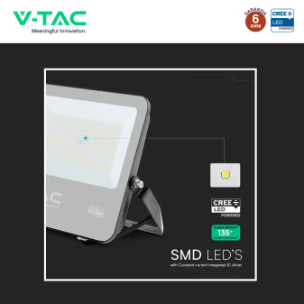 Faro LED 100W SMD Chip CREE IP65 Colore Nero VT-44101